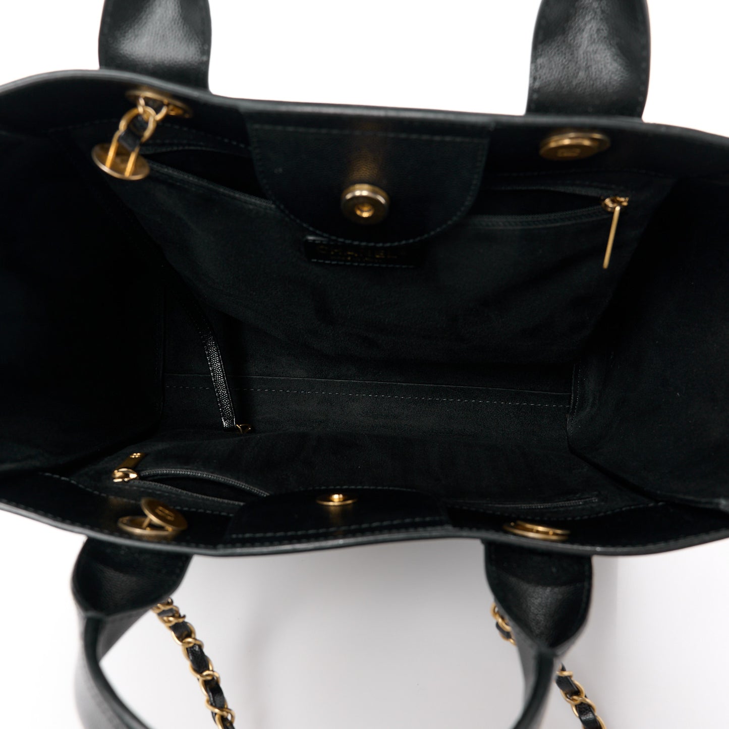 Caviar Small Studded Deauville Tote Black
