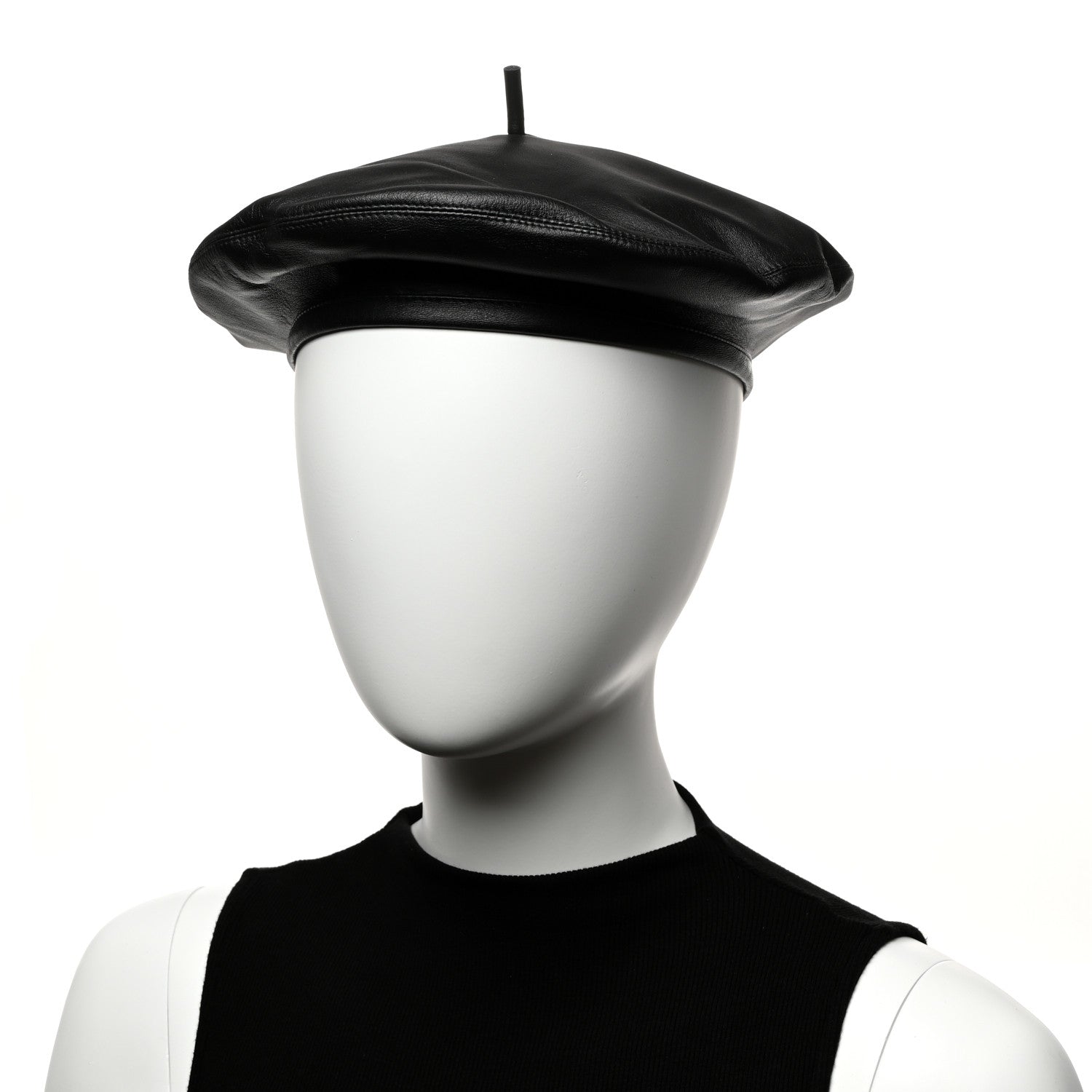 Christian Dior Lambskin D-Dream Beret 56 Black 2 of 8