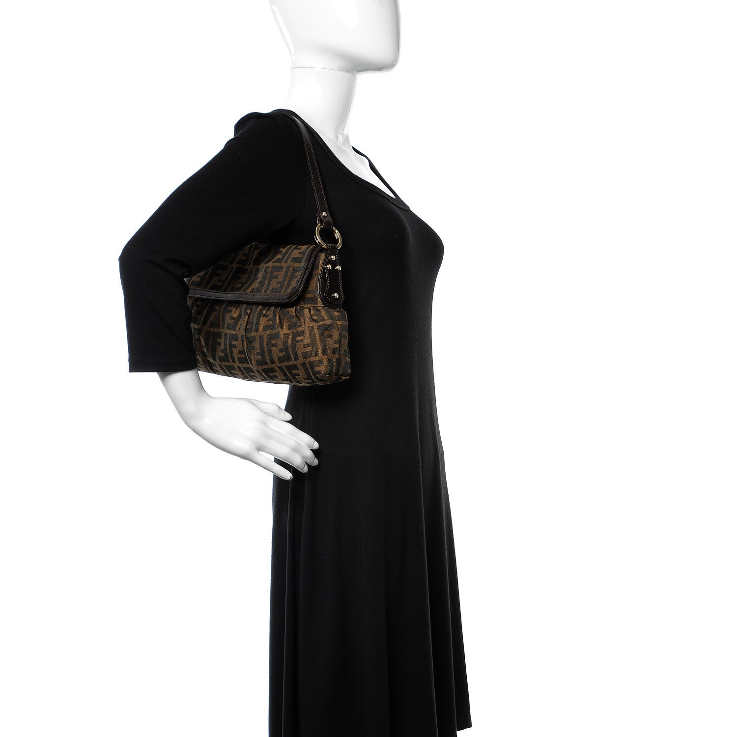 Fendi Zucca Small Chef Shoulder Bag Tobacco 2 of 9