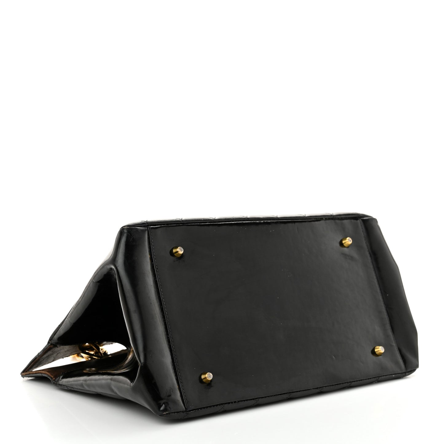 Patent Quilted Grand Shopping Tote GST Black