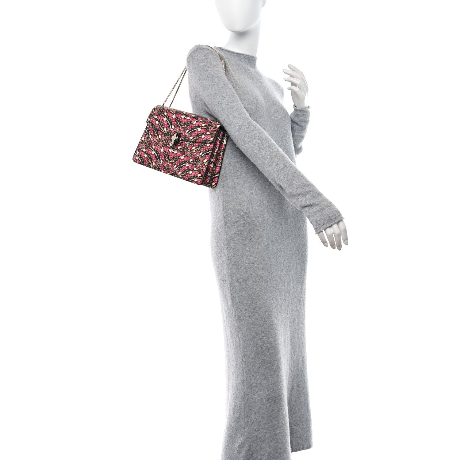 Bulgari Elaphe Serpenti Forever Crossbody Bag Black Multicolor 2 of 9