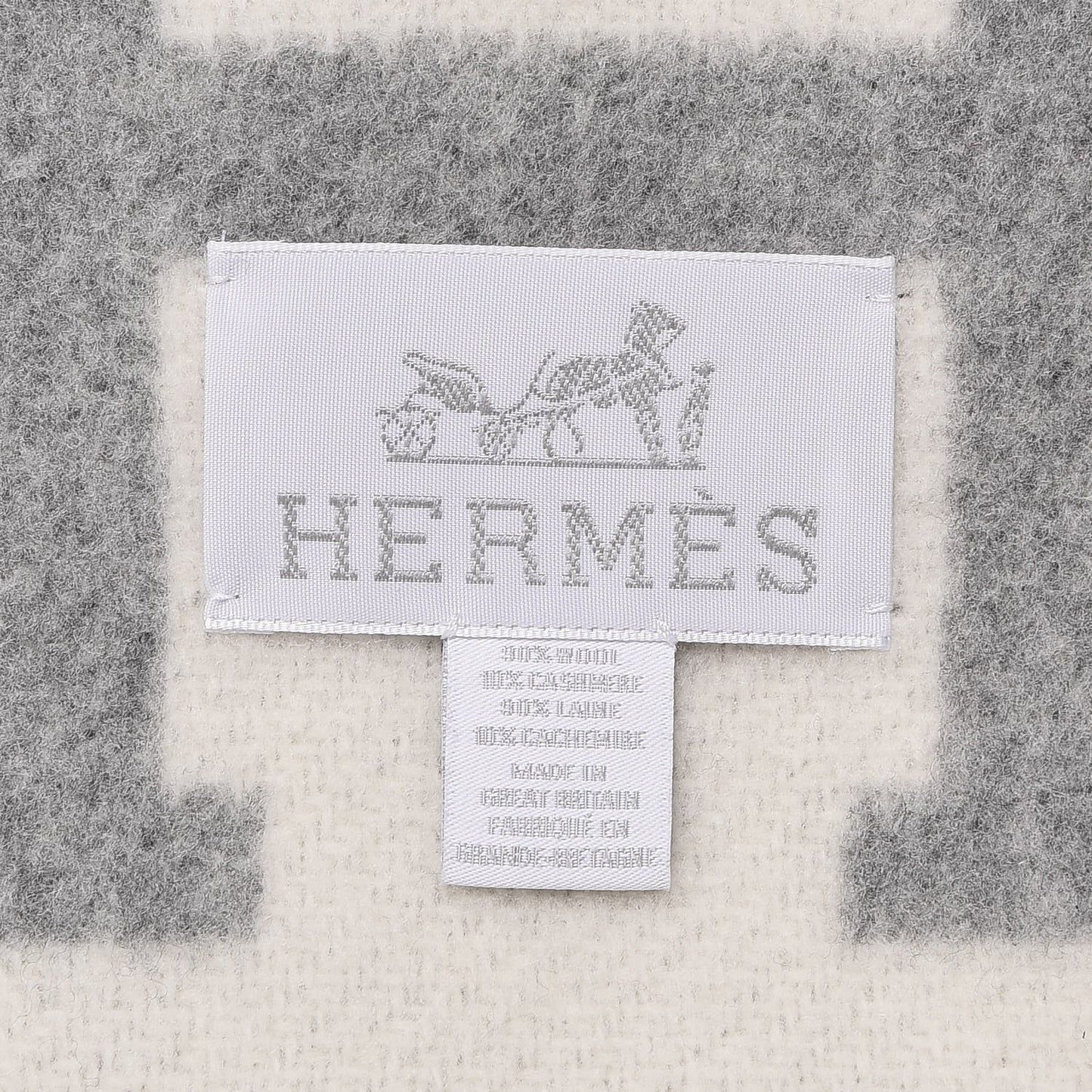 Wool Cashmere Avalon III Blanket Ecru Gris Clair