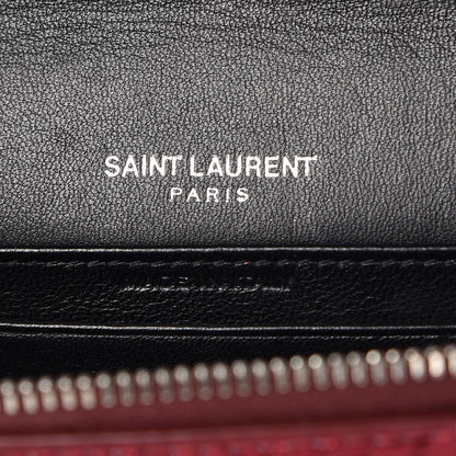 Saint Laurent Metallic Snakeskin Monogram Toy Kate Strap Wallet Cherry 6 of 7