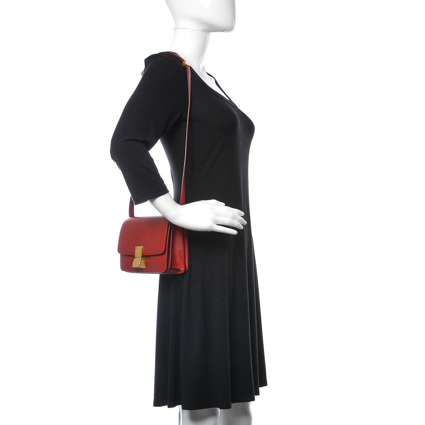 Smooth Calfskin Small Classic Box Flap Bag Red