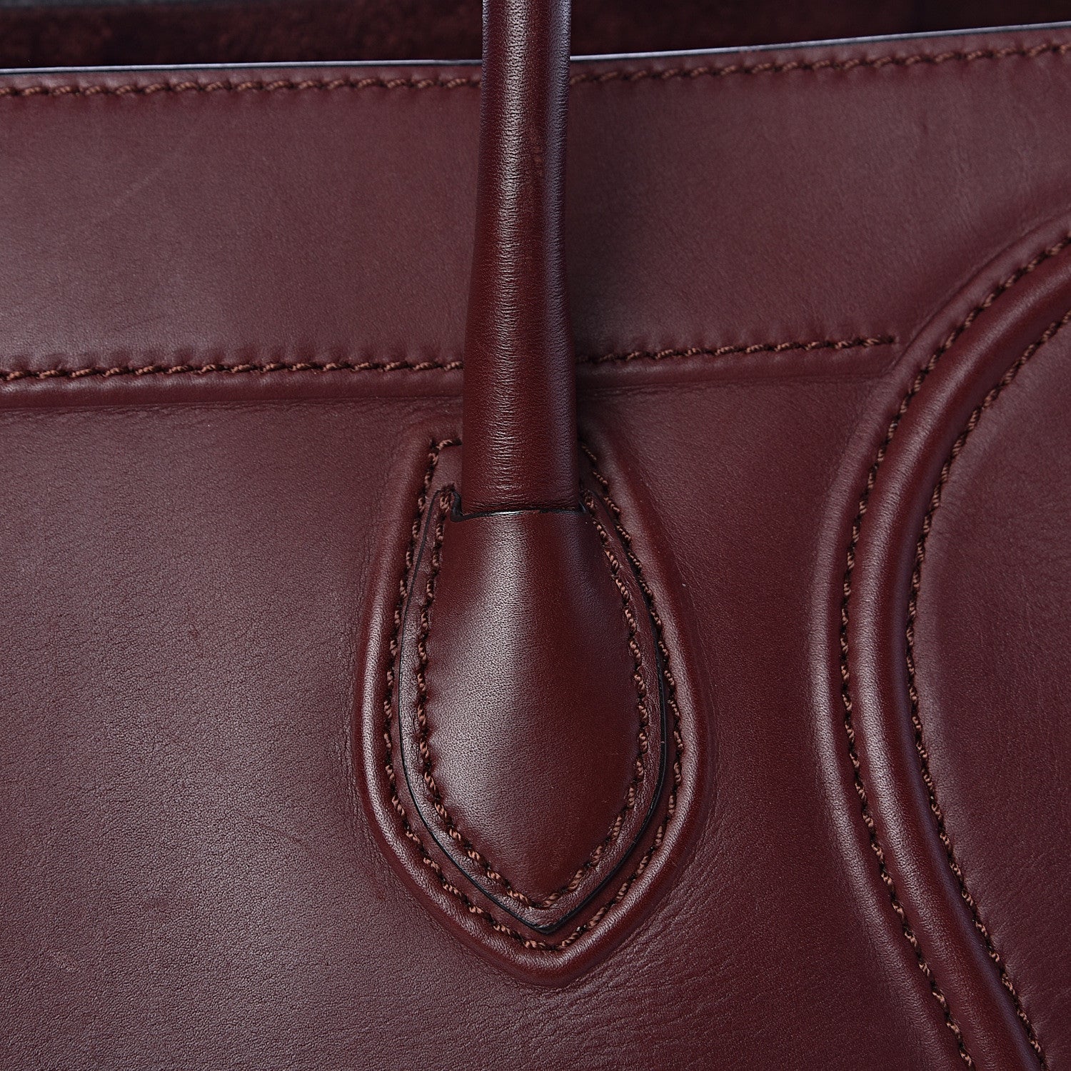 Celine Natural Calfskin Medium Phantom Luggage Burgundy 10 of 17