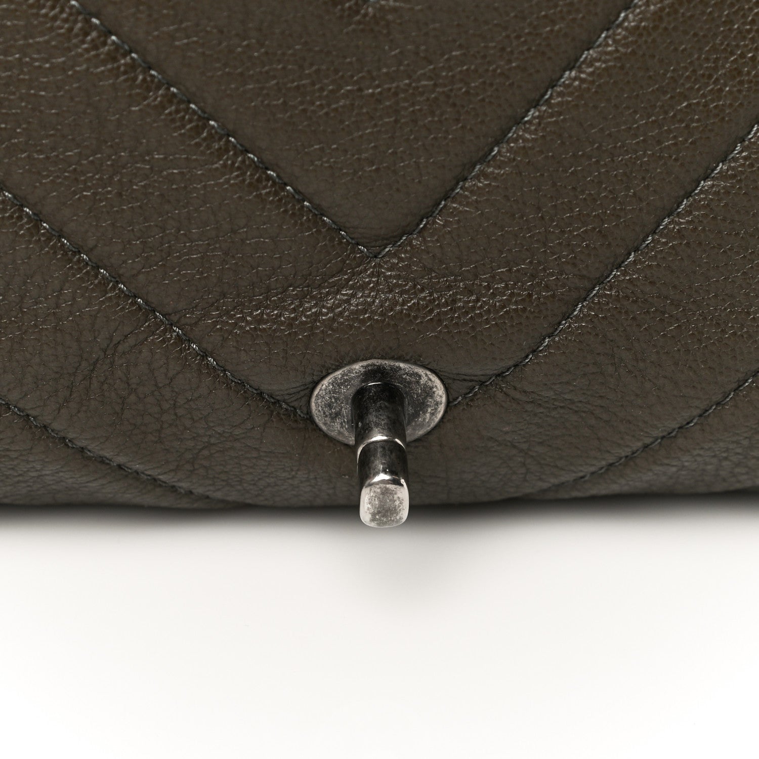 Chanel Calfskin Chevron Quilted XXL Travel Flap Bag Khaki 14 of 14