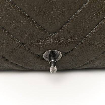 Chanel Calfskin Chevron Quilted XXL Travel Flap Bag Khaki 14 of 14