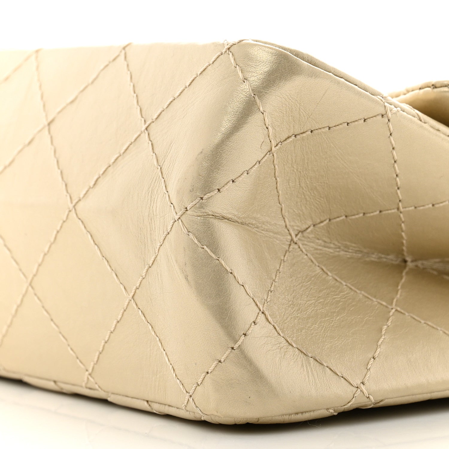 Chanel Metallic Aged Calfskin Quilted 2.55 Reissue 226 Flap Pale Gold 10 of 13