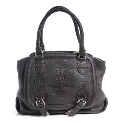 Fendi Calfskin Romano Selleria Handbag Dark Brown 1 of 9