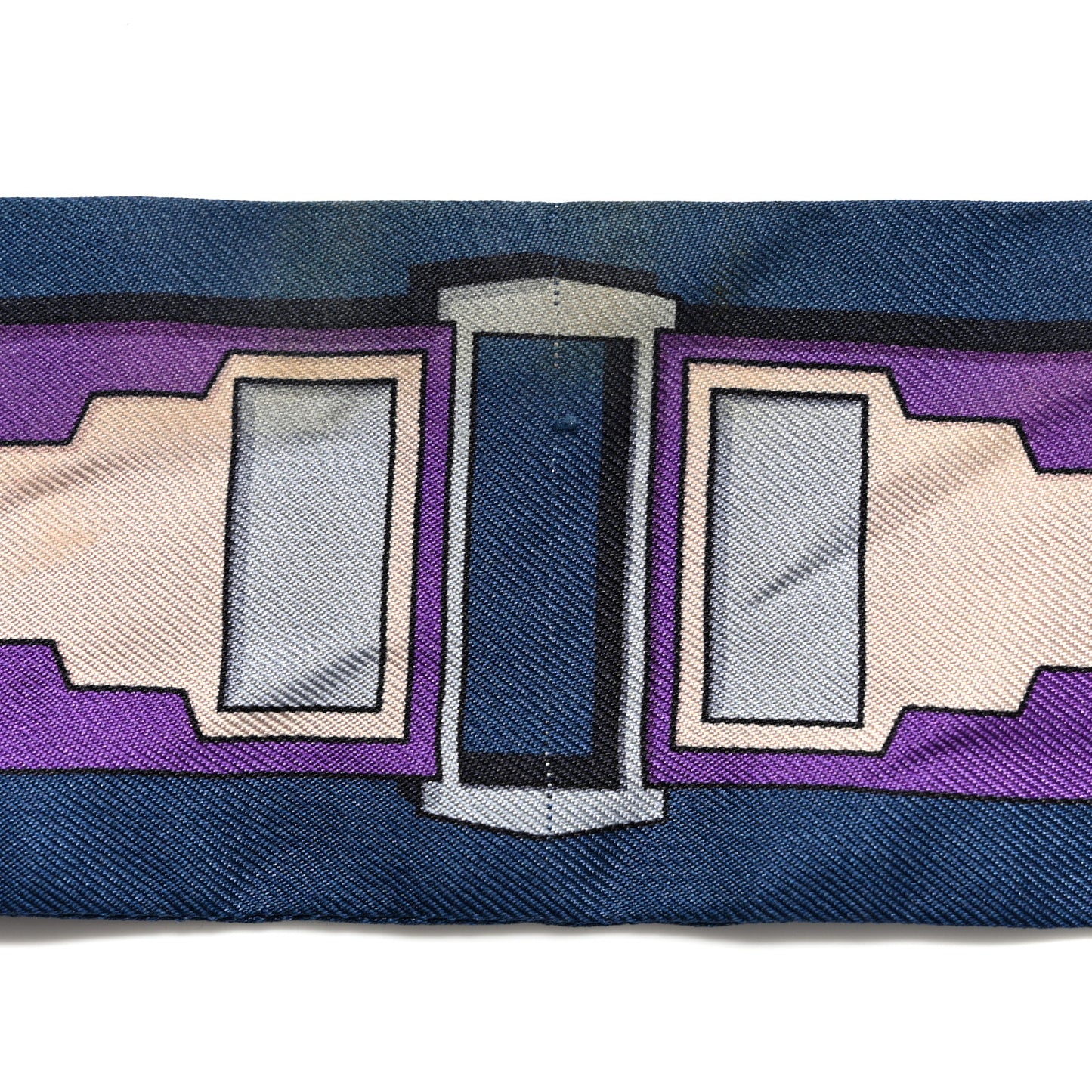 Silk Carre En Boucles Twilly Marine Violet Brun