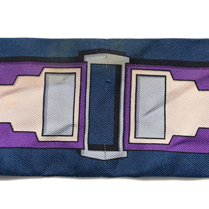 Hermes Silk Carre En Boucles Twilly Marine Violet Brun 5 of 6