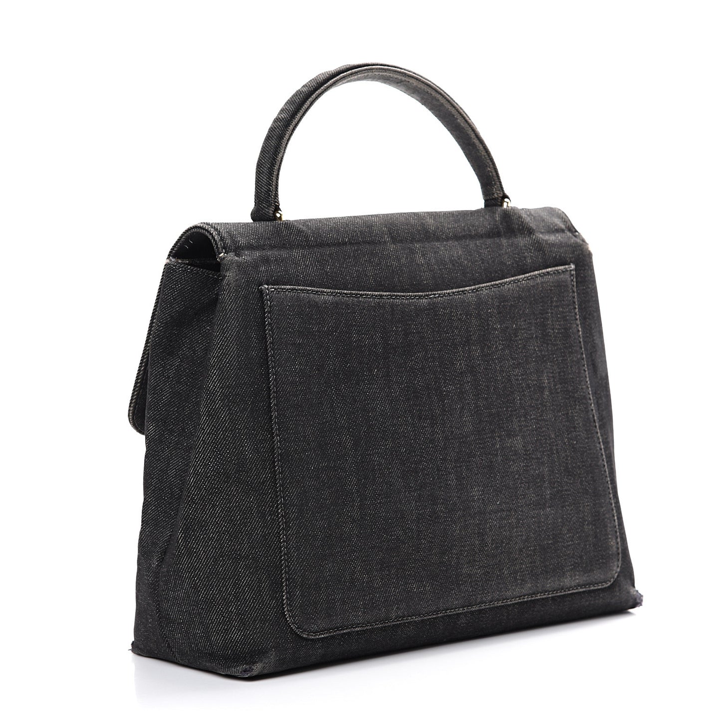 Denim Jumbo Kelly Flap Black