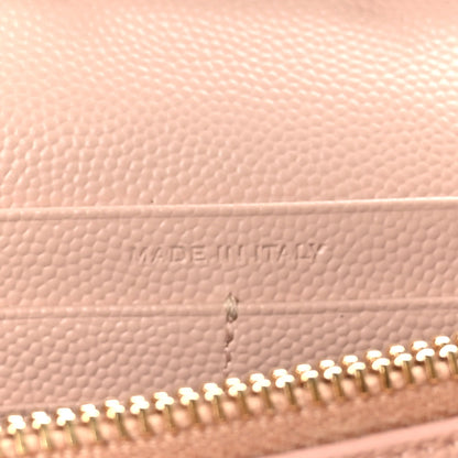 Saint Laurent Grain De Poudre Matelasse Chevron Monogram Chain Wallet Pale Pink 7 of 10