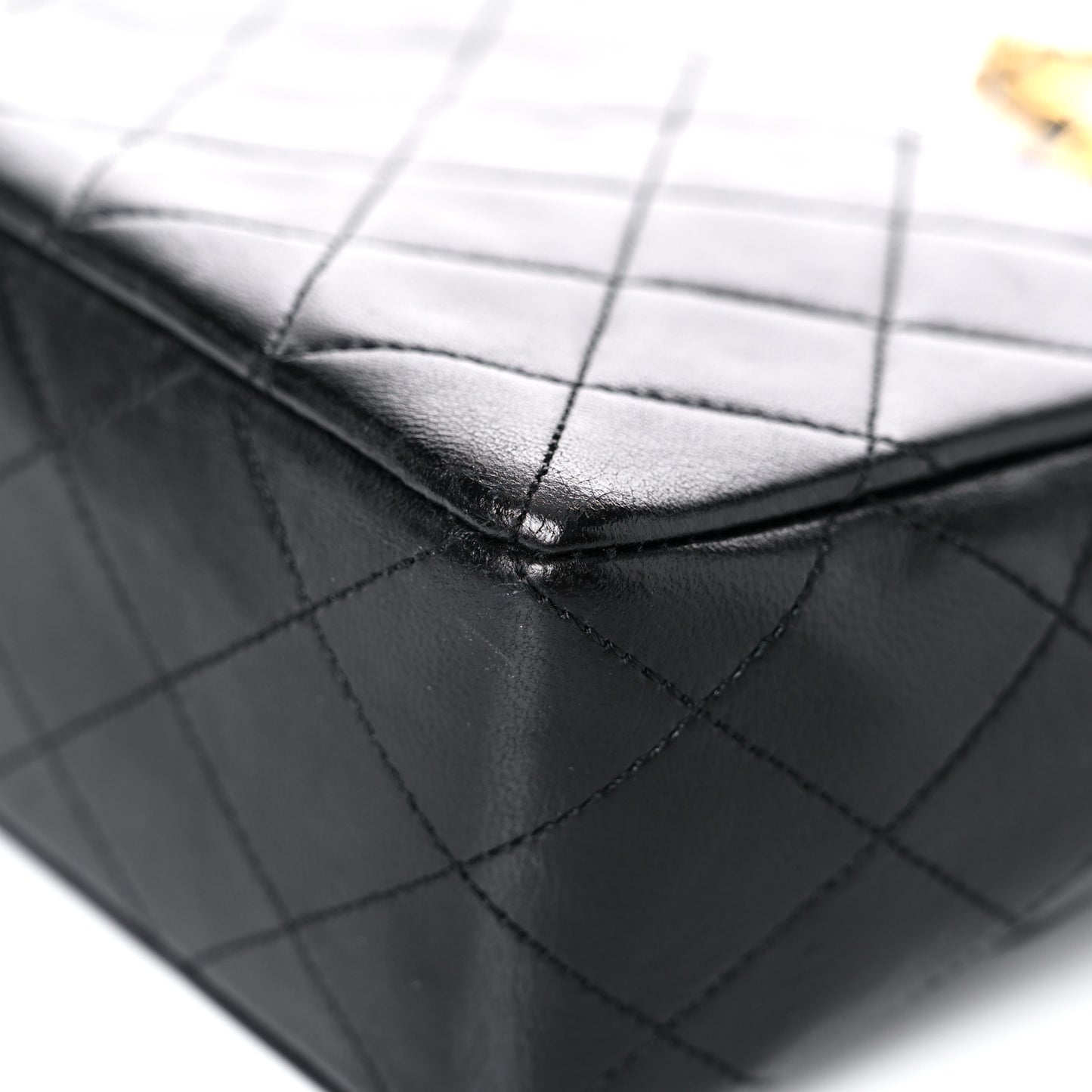 Lambskin Quilted Medium Single Flap Black