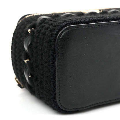 Chanel Lambskin Crochet Quilted Small Vanity Case With Chain Black 9 of 10