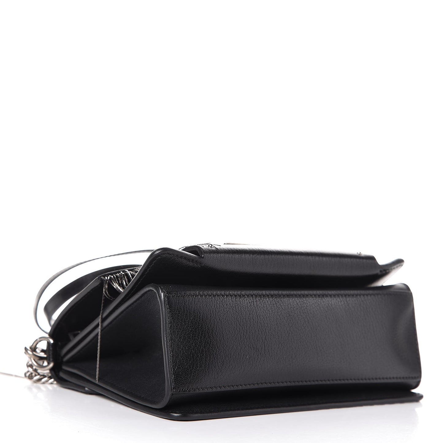 Goatskin Fringe Small GV3 Shoulder Bag Black