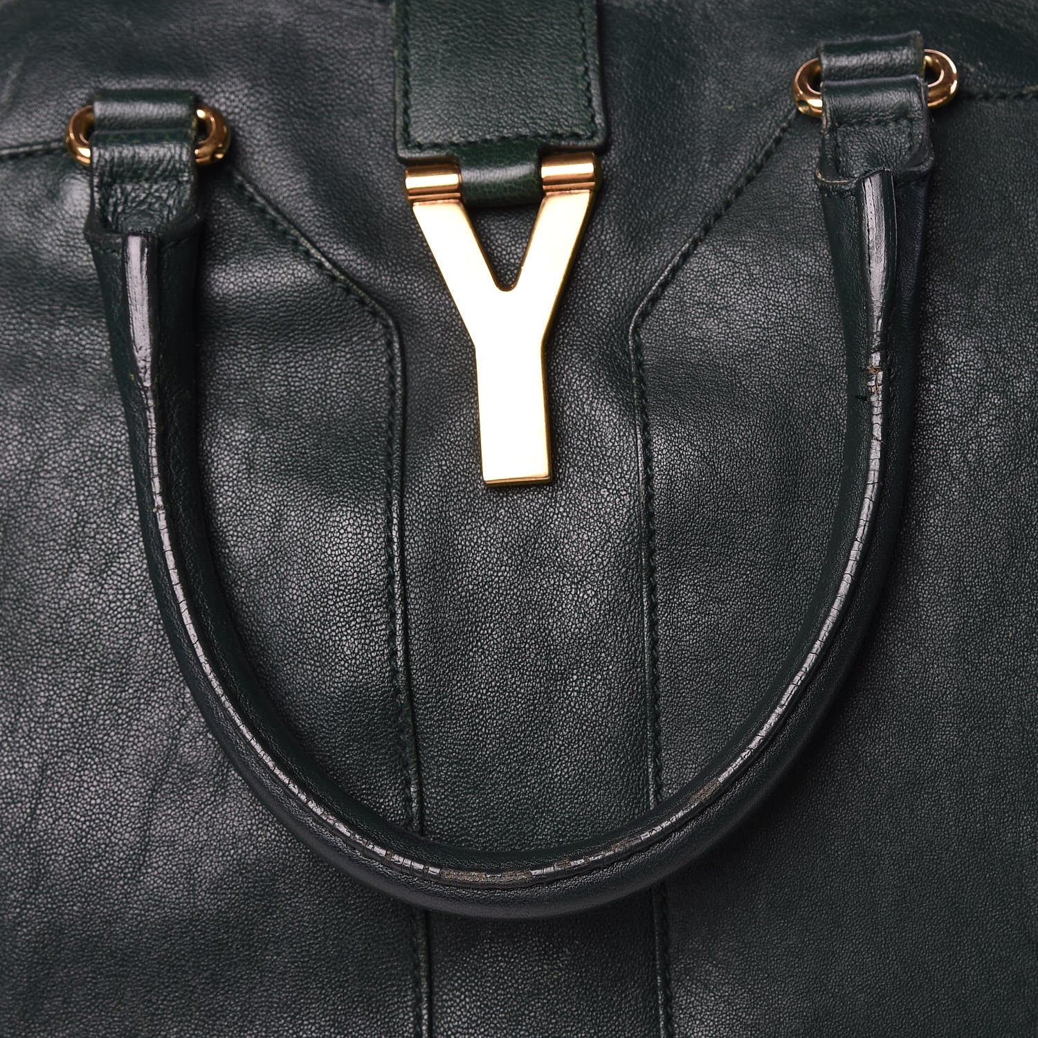 Saint Laurent Sheepskin Large Cabas ChYc Dark Green 13 of 19