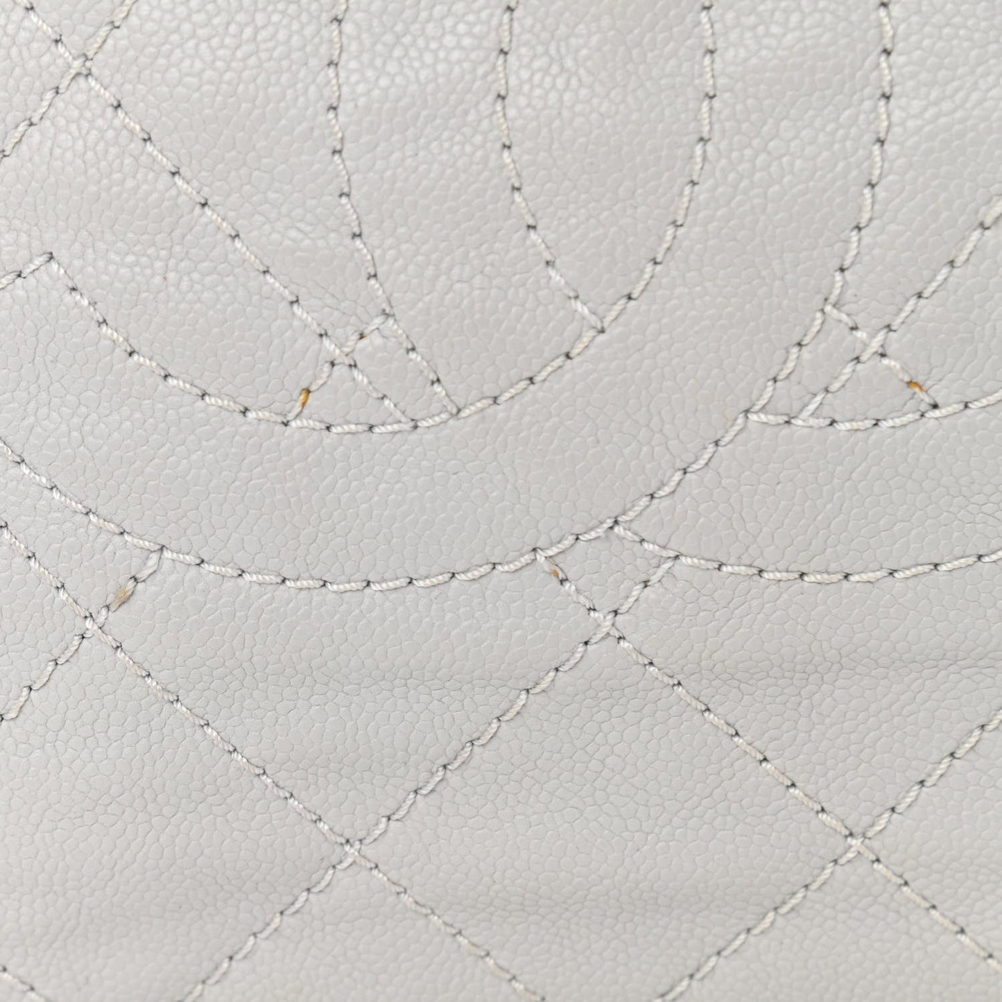 Grained Calfskin Quilted Small Daily Shopping Tote Light Grey