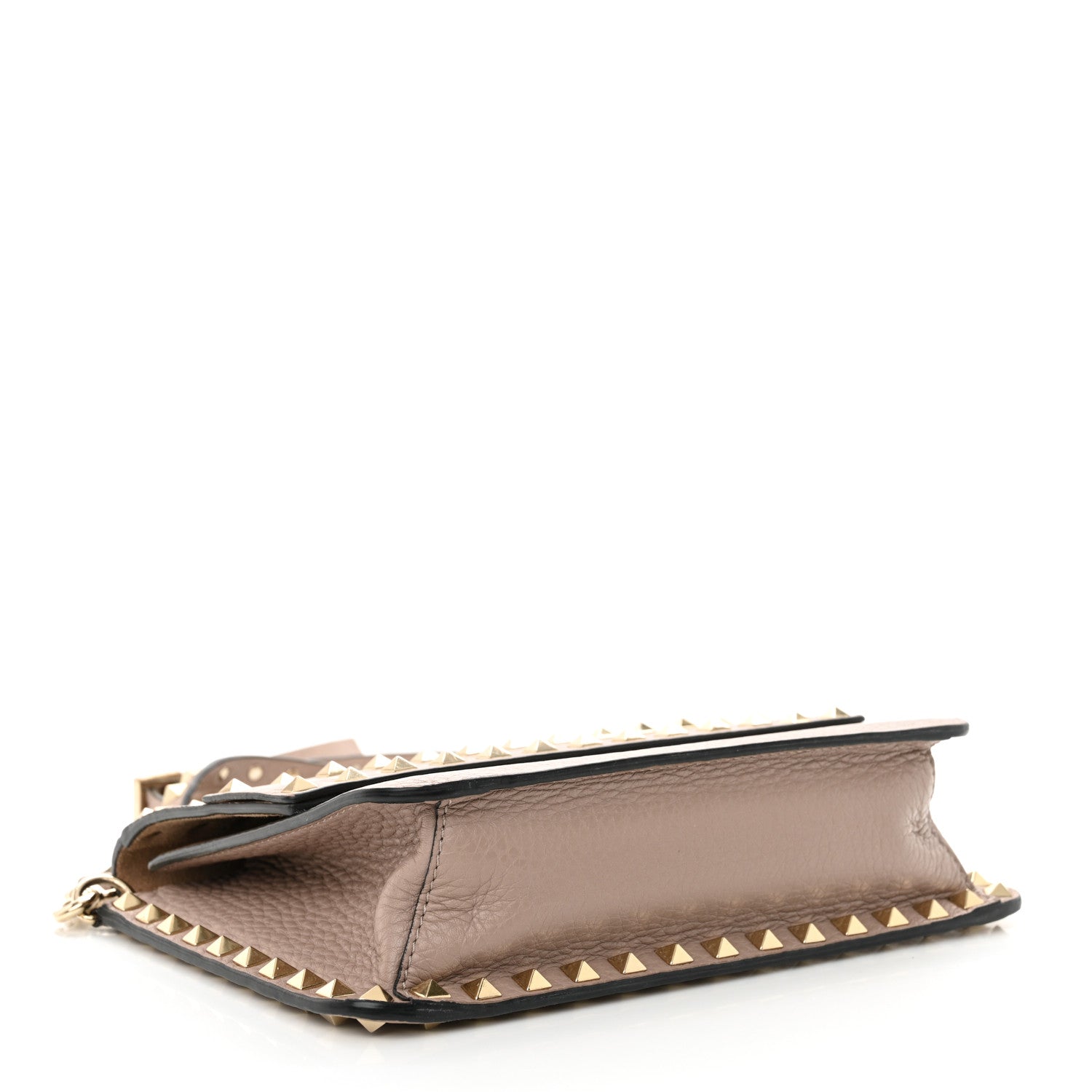 Valentino Garavani Grained Calfskin Small Rockstud Flap Crossbody Bag Poudre 4 of 15