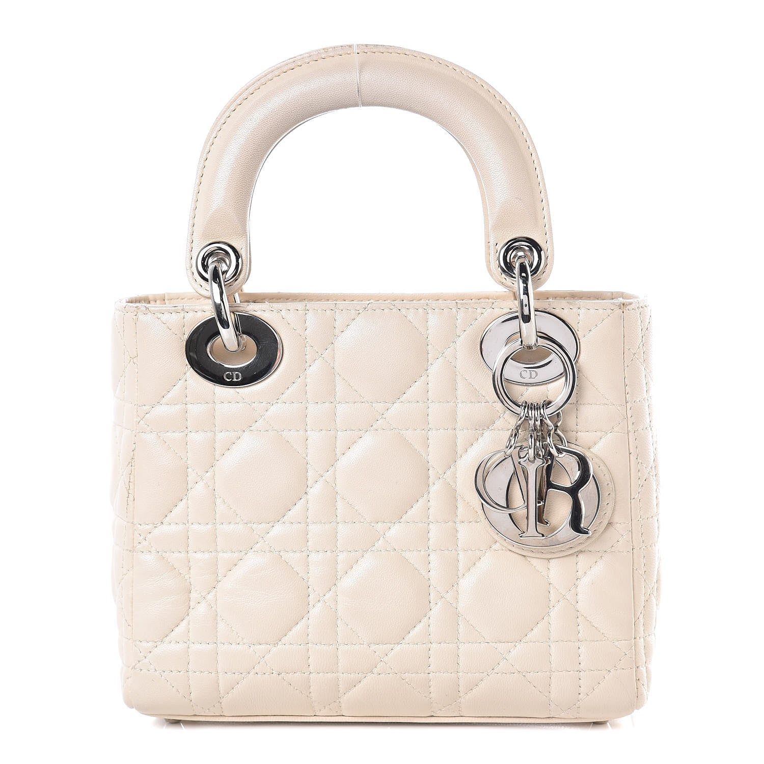 Christian Dior Lambskin Cannage Mini Lady Dior Light Beige 1 of 20