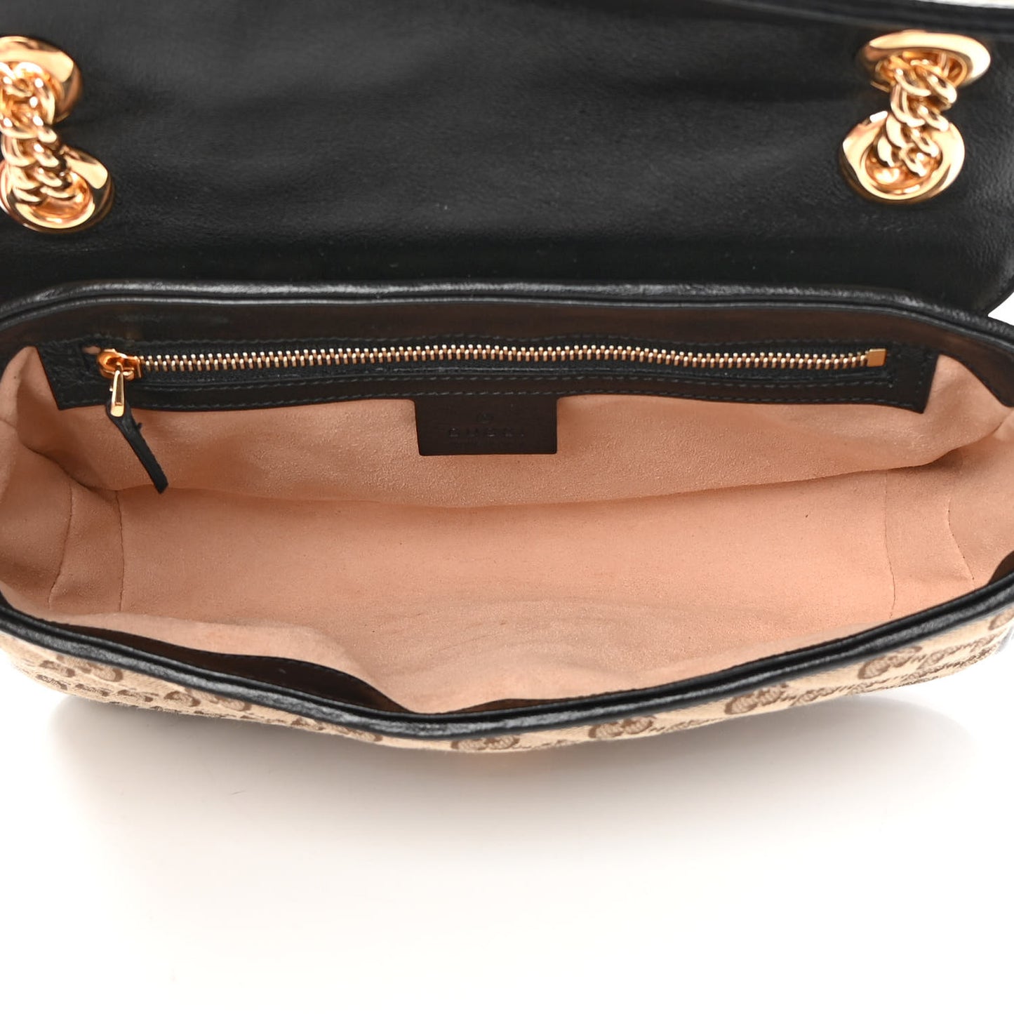 Monogram Matelasse Diagonal Small GG Marmont Shoulder Bag Beige Black