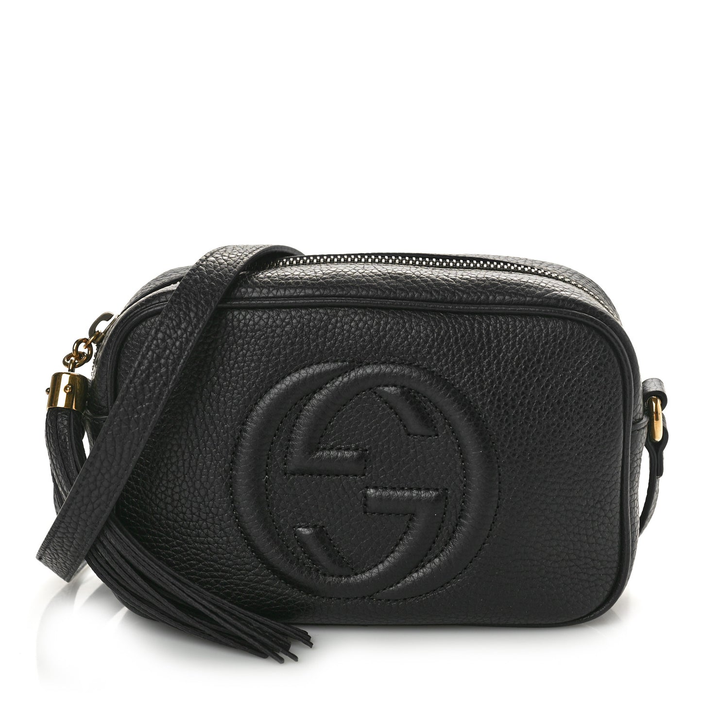 Pebbled Calfskin Mini Soho Disco Bag Black