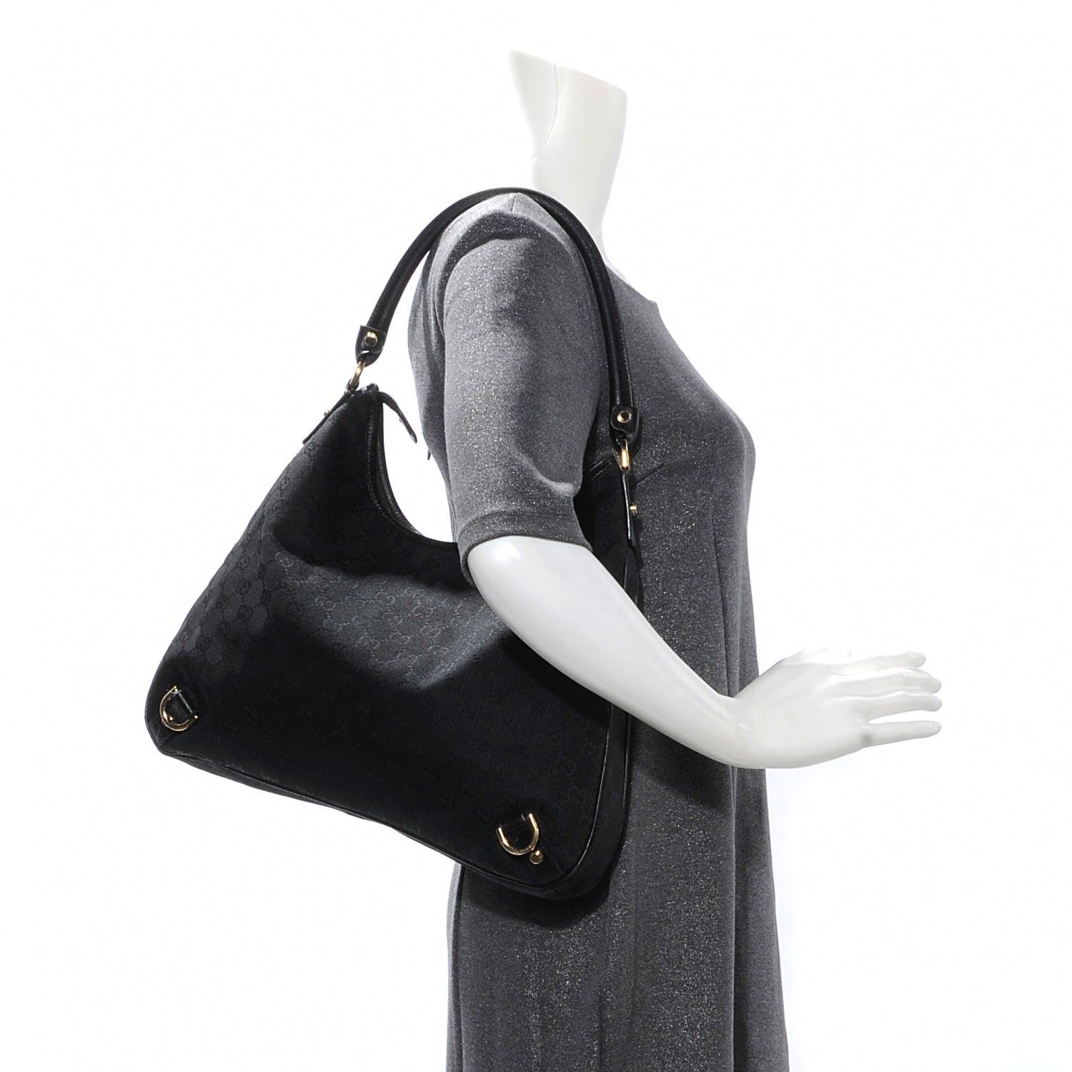 Gucci Monogram Abbey Hobo Black 2 of 8