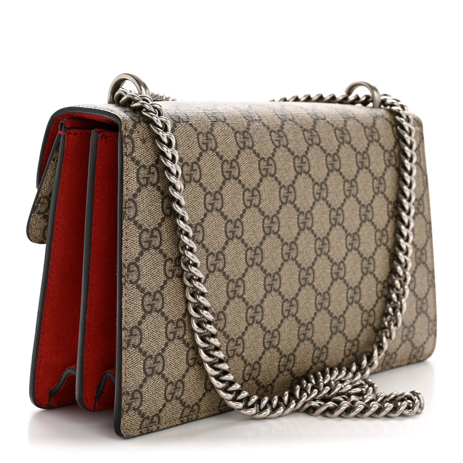 Gucci GG Supreme Monogram Small Dionysus Shoulder Bag Red 3 of 13