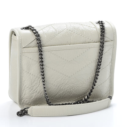 Saint Laurent Crinkled Calfskin Matelasse Monogram Niki Chain Wallet Crema Soft 2 of 9