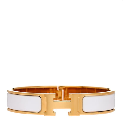 Hermes Enamel Narrow Clic Clac H Bracelet PM White 1 of 4