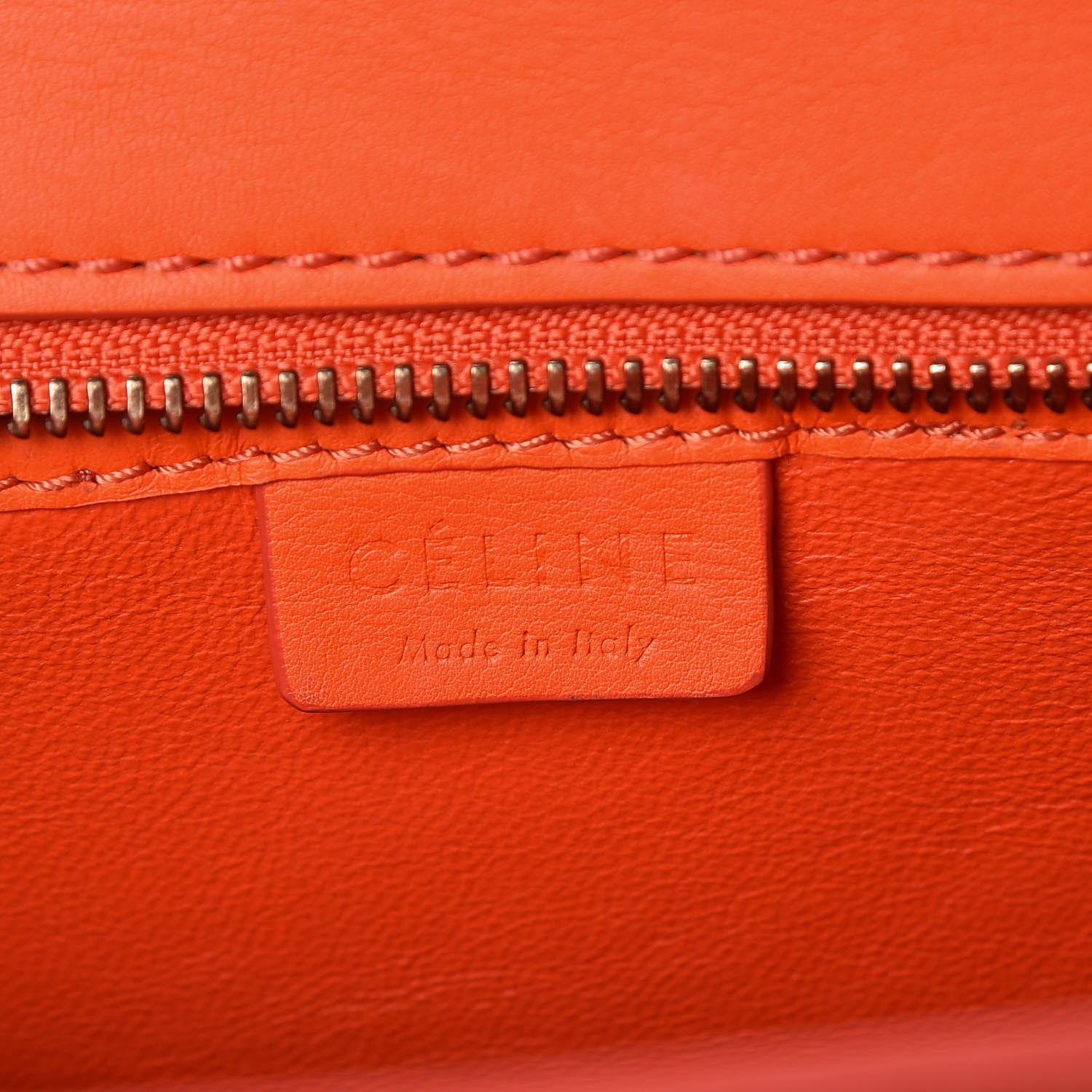 Celine Smooth Calfskin Nano Luggage Fluo Orange 6 of 9