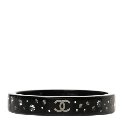 Chanel Resin Crystal CC Bangle Black 1 of 4