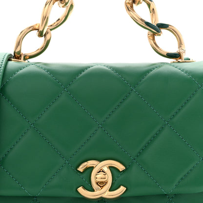 Chanel Lambskin Quilted Mini Color Match Flap Green 8 of 11