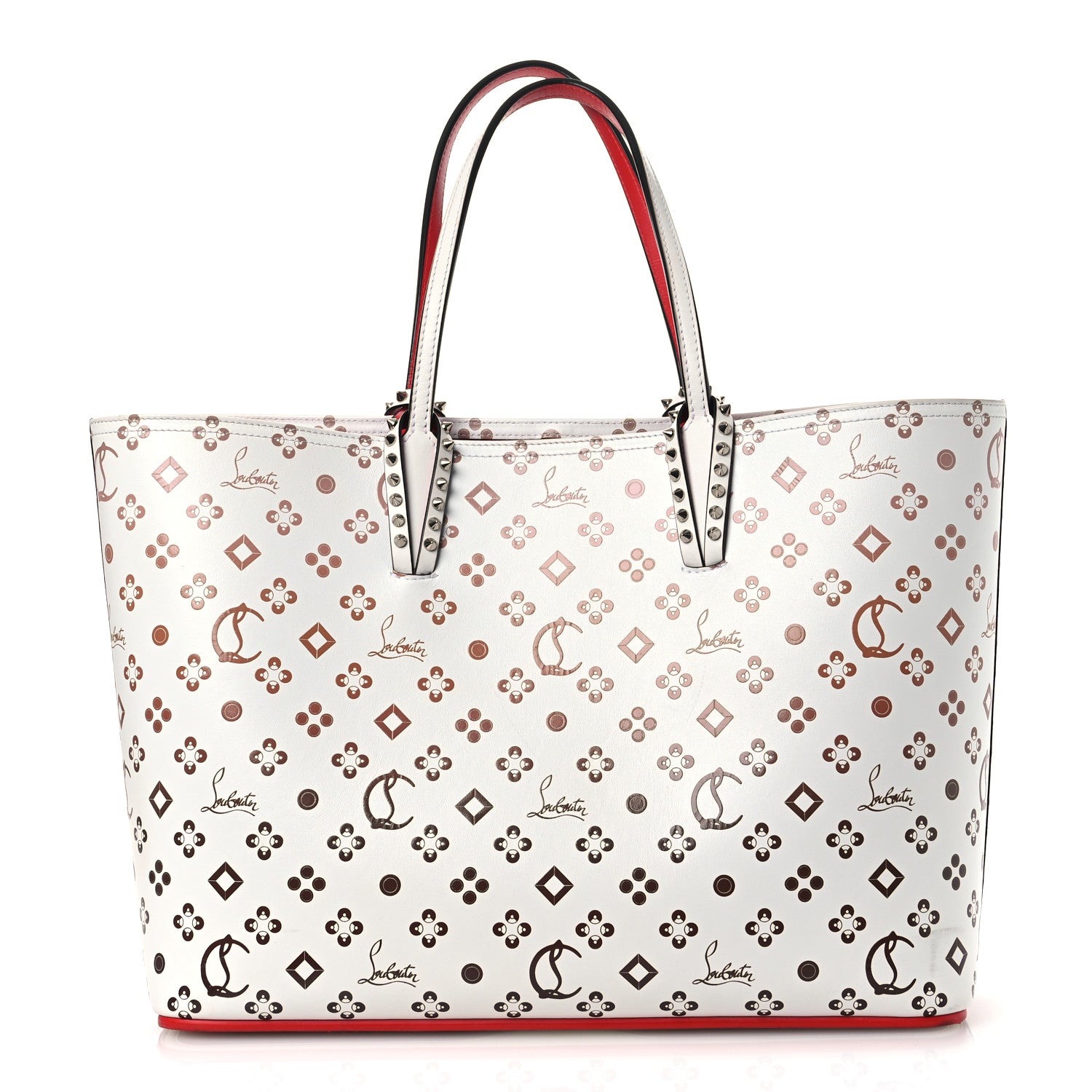 Christian Louboutin Calfskin Patent Degrade Loubinthesky East West Cabata Tote White 1 of 14