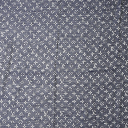 Louis Vuitton Silk Wool Monogram Denim Shawl Blue 5 of 8