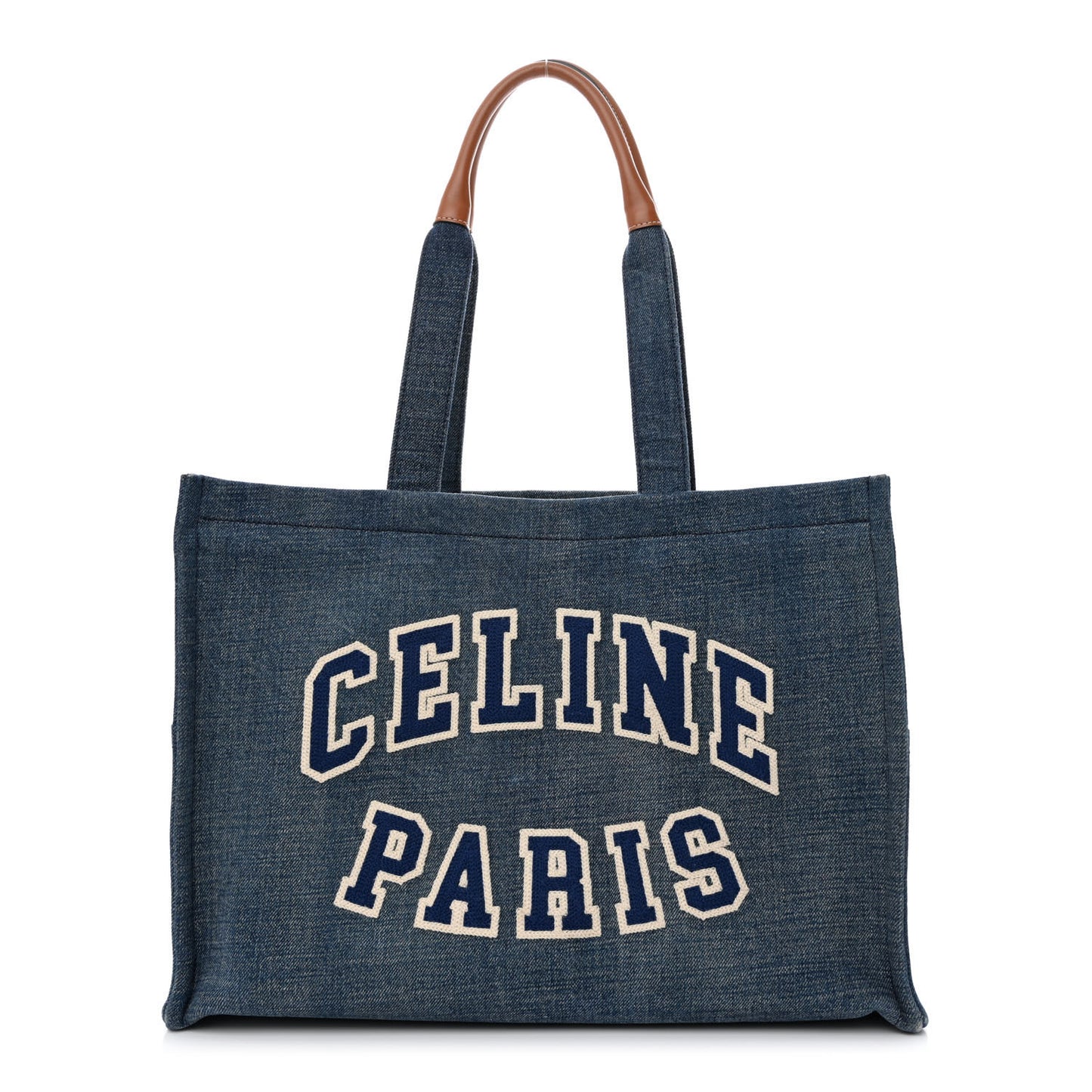 Denim Large Thais Cabas Navy Tan
