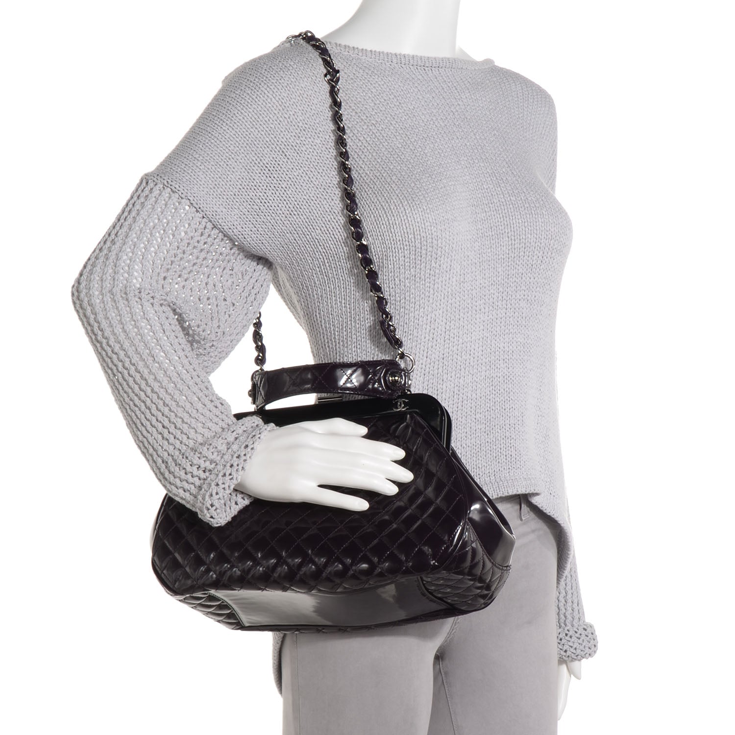 Chanel Glazed Calfskin Quilted Mademoiselle Small Frame Bag Purple 2 of 7