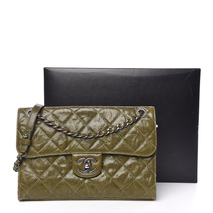 Chanel Crumpled Grained Calfskin Medium CC Crave Flap Green 12 of 12