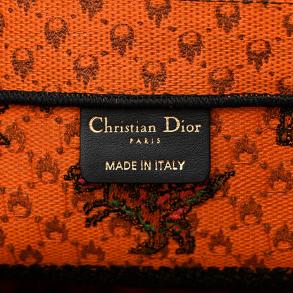 Christian Dior Canvas Embroidered Medium Dino Book Tote Orange Multicolor 6 of 12
