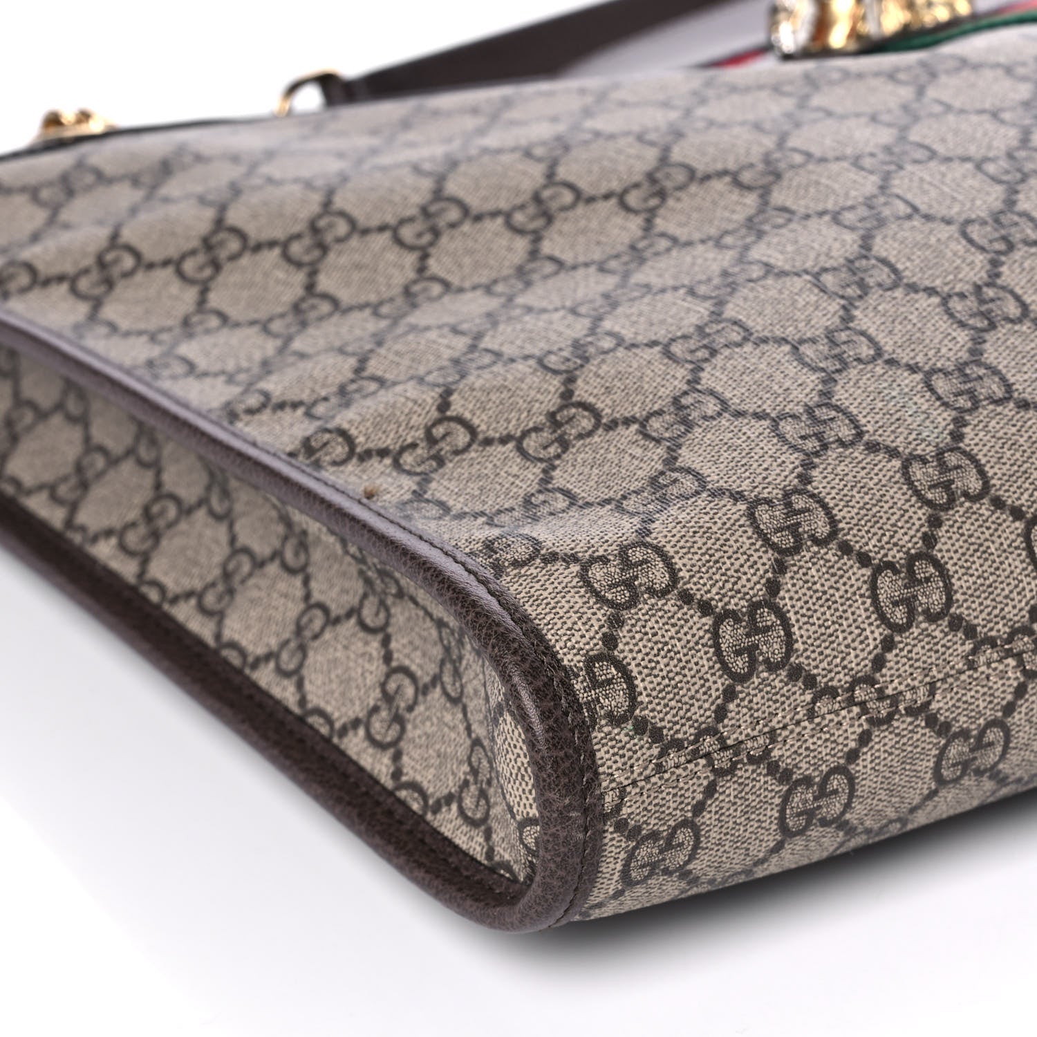 Gucci GG Supreme Monogram Large Rajah Chain Tote Beige New Acero 10 of 14