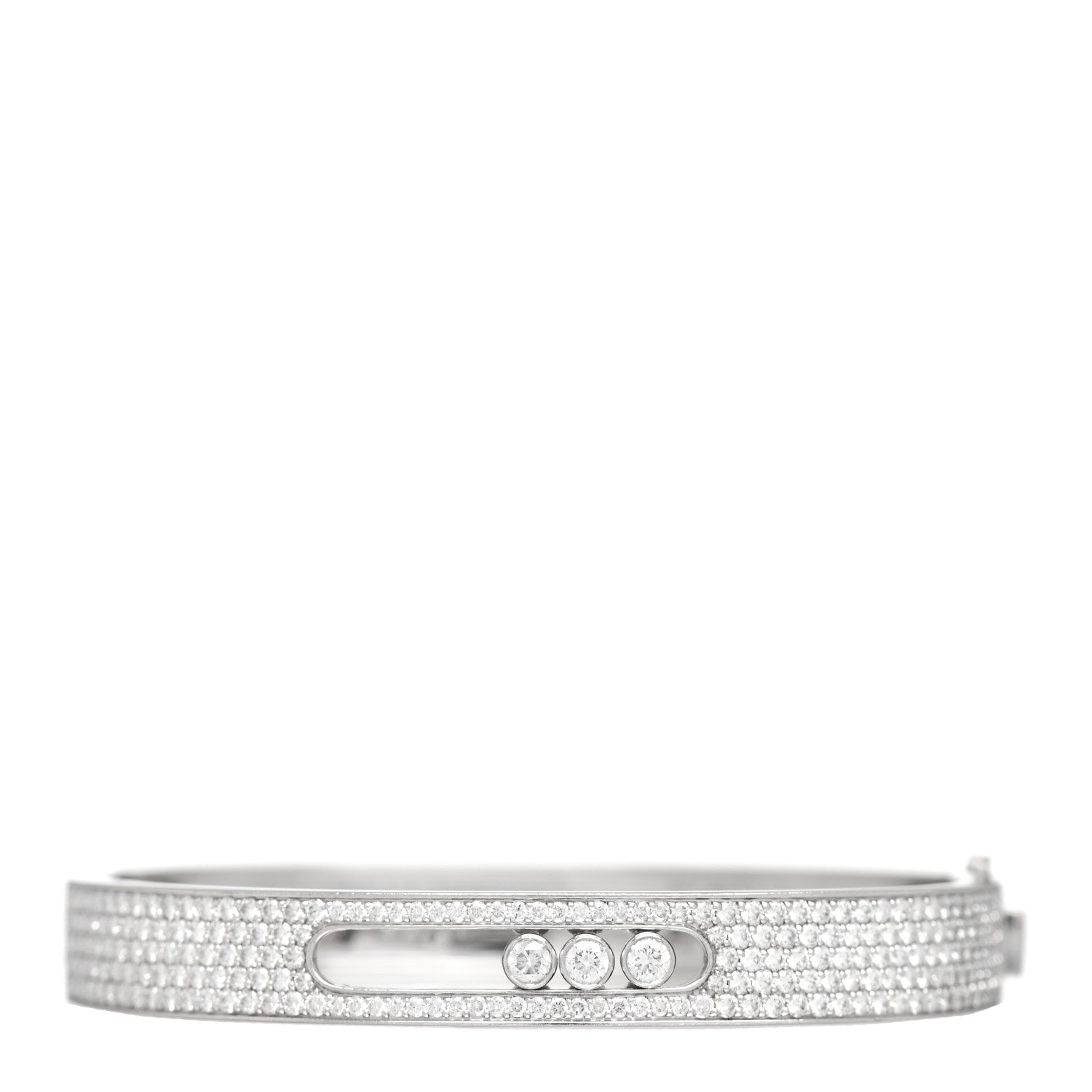 Messika 18K White Gold Diamond Move Joaillerie Pave Bangle Bracelet 1 of 5