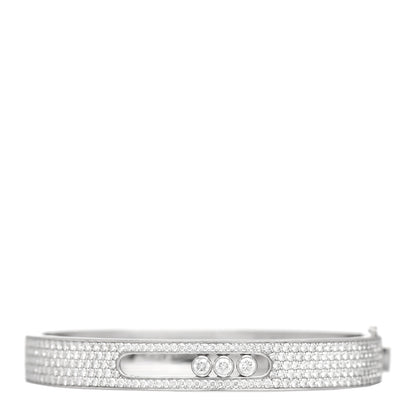 Messika 18K White Gold Diamond Move Joaillerie Pave Bangle Bracelet 1 of 5