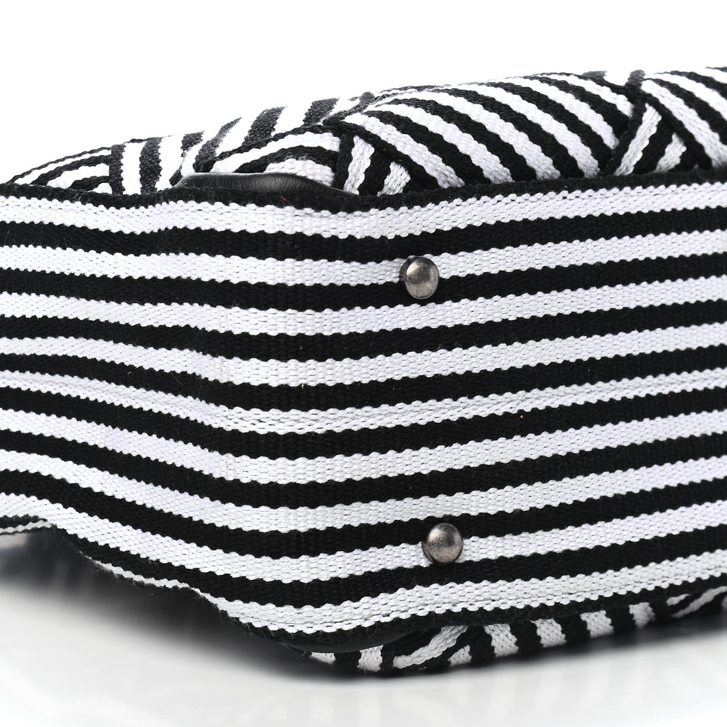 Woven Canvas Large Easy Shopping Tote Black White