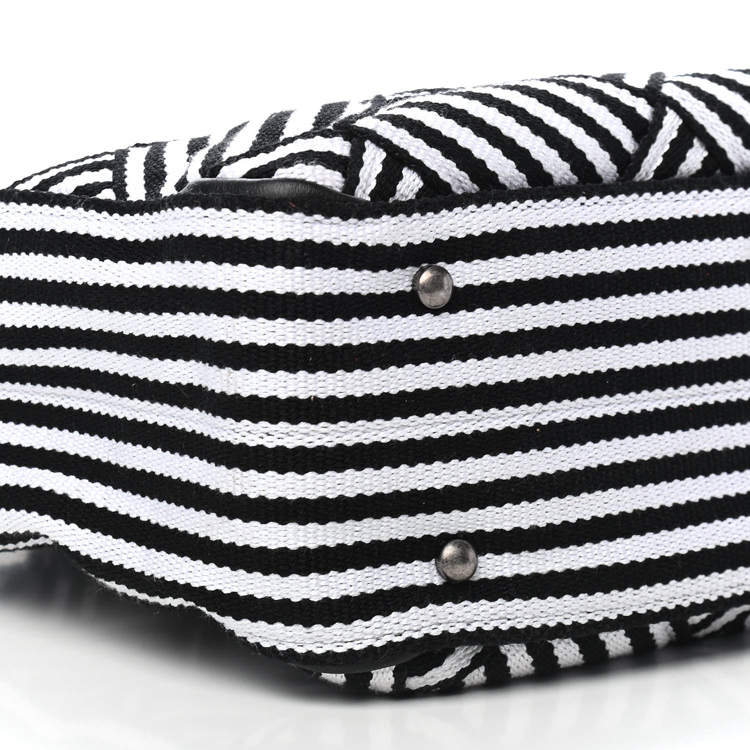 Chanel Woven Canvas Large Easy Shopping Tote Black White 7 of 8