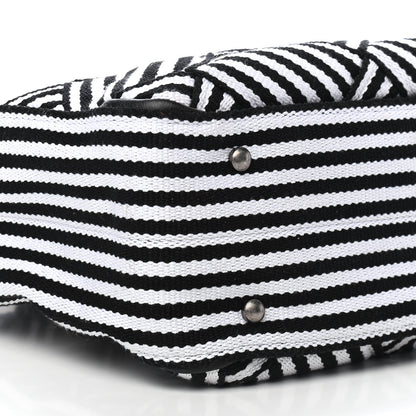 Chanel Woven Canvas Large Easy Shopping Tote Black White 7 of 8