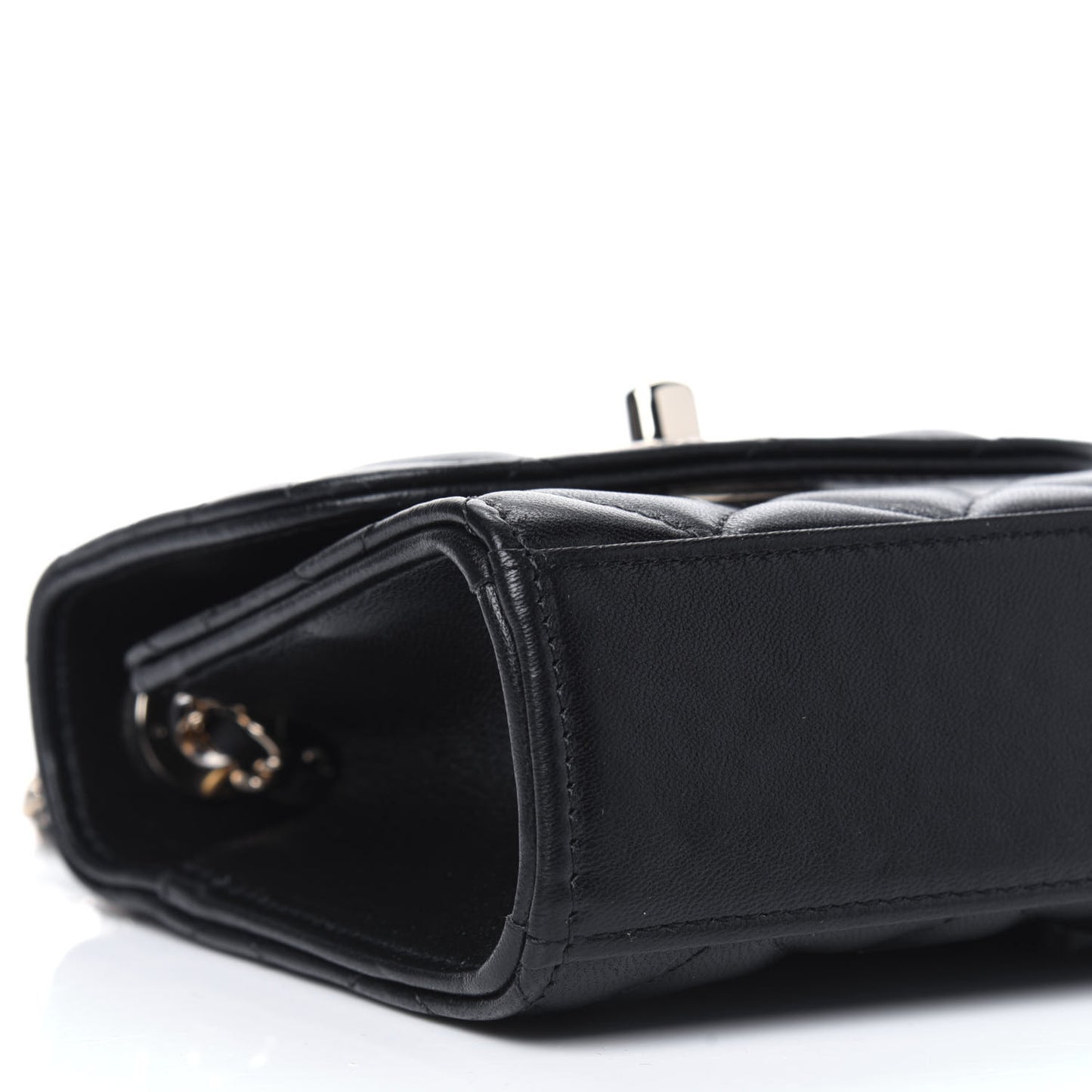 Lambskin Quilted Mini Trendy CC Chain Wallet Black
