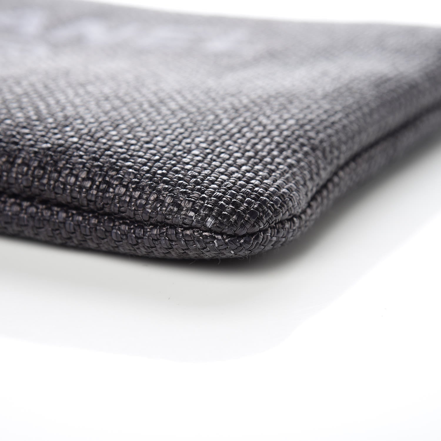 Chanel Woven Straw Small Deauville Pouch Black 9 of 10