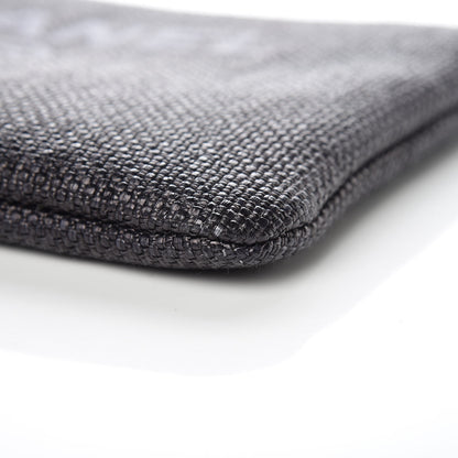 Chanel Woven Straw Small Deauville Pouch Black 9 of 10