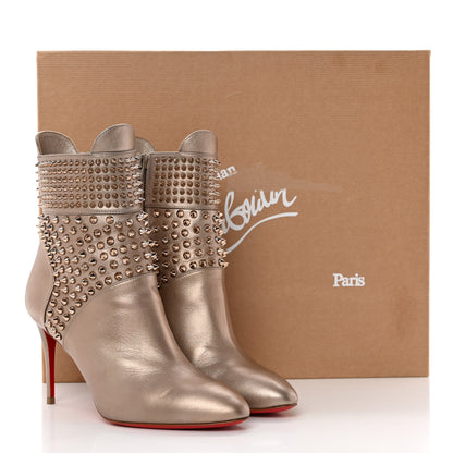 Christian Louboutin Calfskin Perle Spiked Hongroise 85 Ankle Boots 37 Colombe 13 of 13