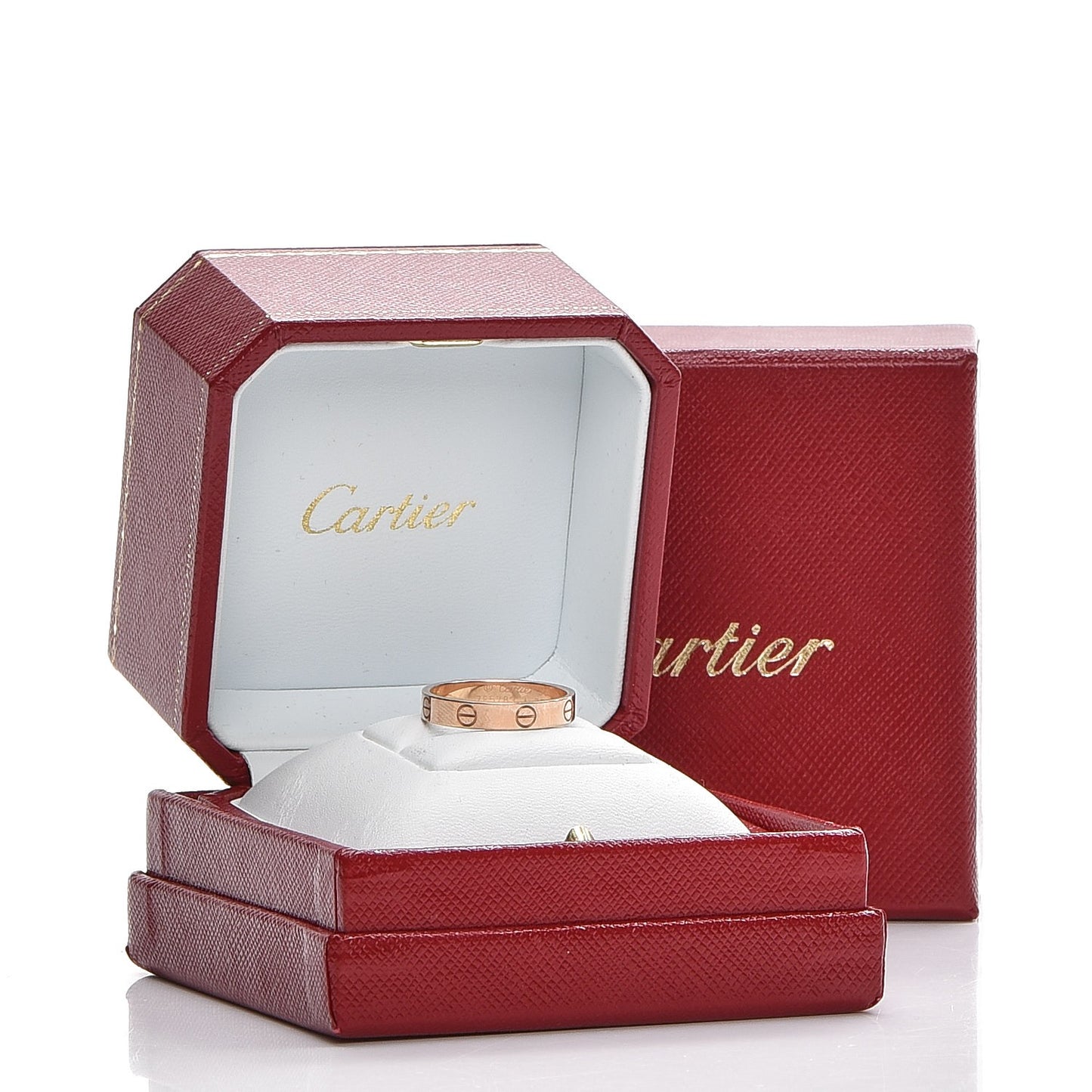 18K Pink Gold 4mm LOVE Wedding Band Ring 56 7.5